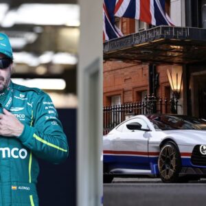 Fernando Alonso (L) and Aston Martin Valiant (R)