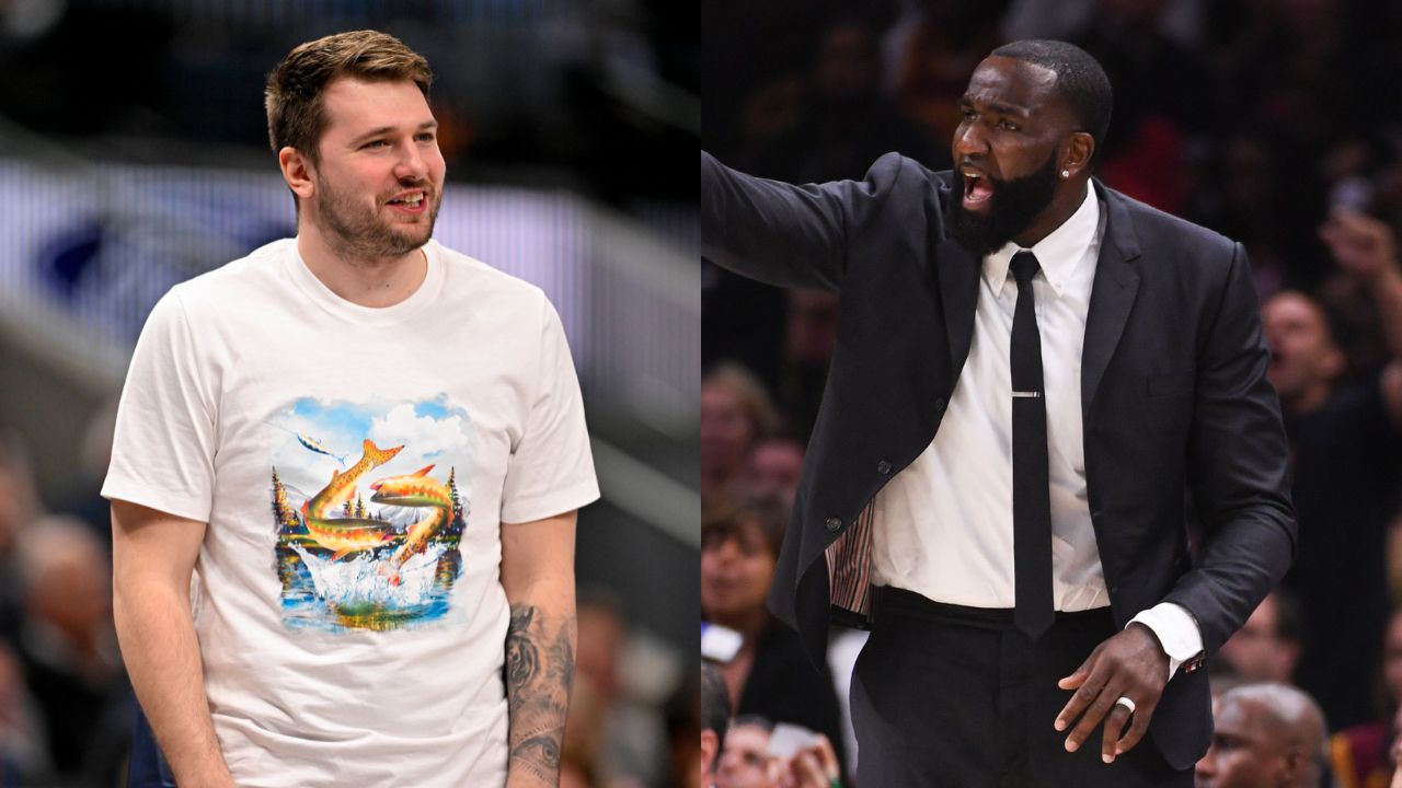 Luka Doncic(L) and Kendrick Perkins(R)