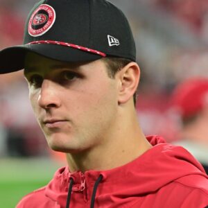 San Francisco 49ers quarterback Brock Purdy (13) looks on after losing to the Arizona Cardinals at State Farm Stadium.