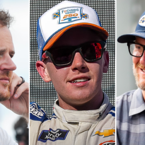 (l-R) Justin Marks, Connor Zilisch and Dale Earnhardt Jr.