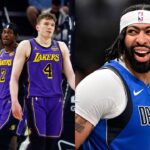 LeBron James, Jarred Vanderbilt, and Dalton Knecht(L), Anthony Davis(R)