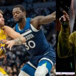 Luka Doncic and Julius Randle (L) and Paul Pierce (R)