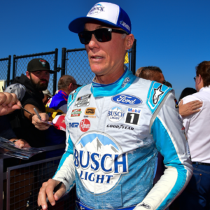 Nov 5, 2023; Avondale, Arizona, USA; NASCAR Cup Series driver Kevin Harvick (4) before the Cup Series Championship race at Phoenix Raceway. Mandatory Credit: Gary A. Vasquez-Imagn Images