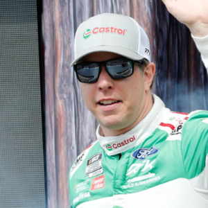 NASCAR Cup Series driver Brad Keselowski (6) walks out onto the stage for driver introductions before the EchoPark Automotive Grand Prix at Circuit of the Americas.
