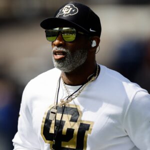 Apr 19, 2025; Boulder, CO, USA; Colorado Buffaloes head coach Deion Sanders before the spring game at Folsom Field.