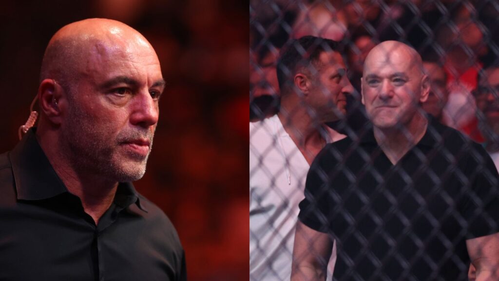 Joe Rogan (L), Dana White (R)