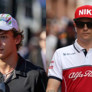 Kimi Antonelli (L) and Kimi Raikkonen (R)