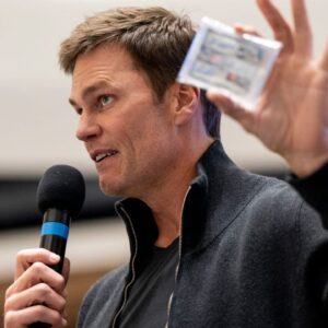 Tom Brady appears at American Dream for the grand opening of Card Vault by Tom Brady, a sports card and memorabilia retailer, East Rutherford, Friday, Apr. 11, 2025