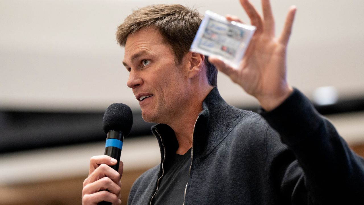 Tom Brady appears at American Dream for the grand opening of Card Vault by Tom Brady, a sports card and memorabilia retailer, East Rutherford, Friday, Apr. 11, 2025