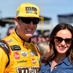 Kyle Busch and his wife Samantha prior to the start of the 2018 1000Bulbs.com at Talladega Superspeedway.
