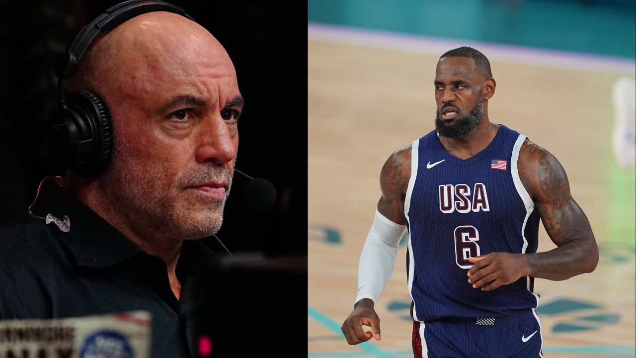 Joe Rogan (L), LeBron James (R)