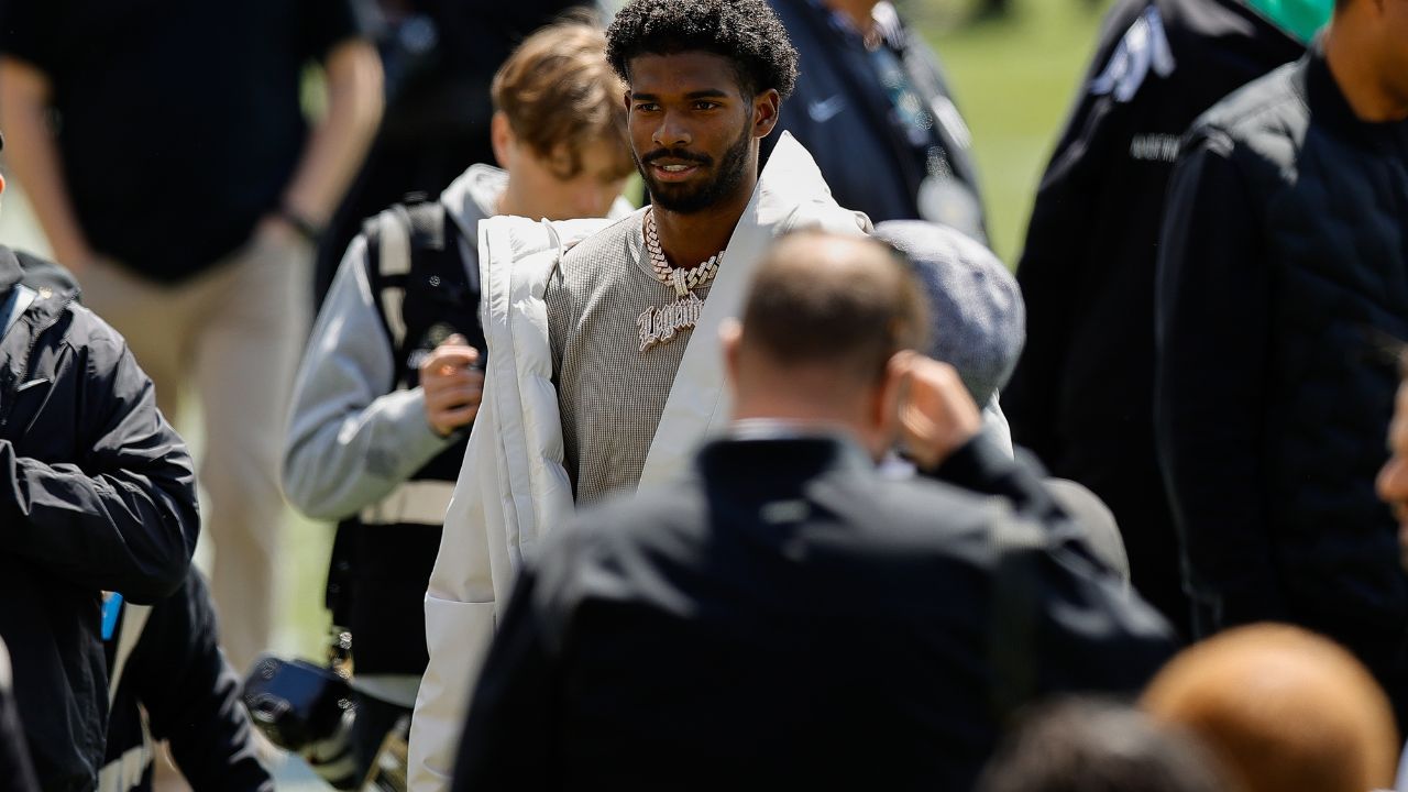 Colorado Buffaloes former player Shedeur Sanders before the spring game at Folsom Field.