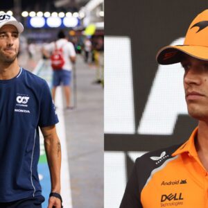 Daniel Ricciardo (L) and Lando Norris (R)