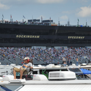 May 4, 2008; Rockingham, NC, USA; ARCA RE/MAX Series fans watch the action during the Carolina 500 at the Rockingham Speedway. Mandatory Credit: Imagn Images
