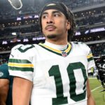 Green Bay Packers quarterback Jordan Love (10) on the field after loss to the Philadelphia Eagles in an NFC wild card game at Lincoln Financial Field.