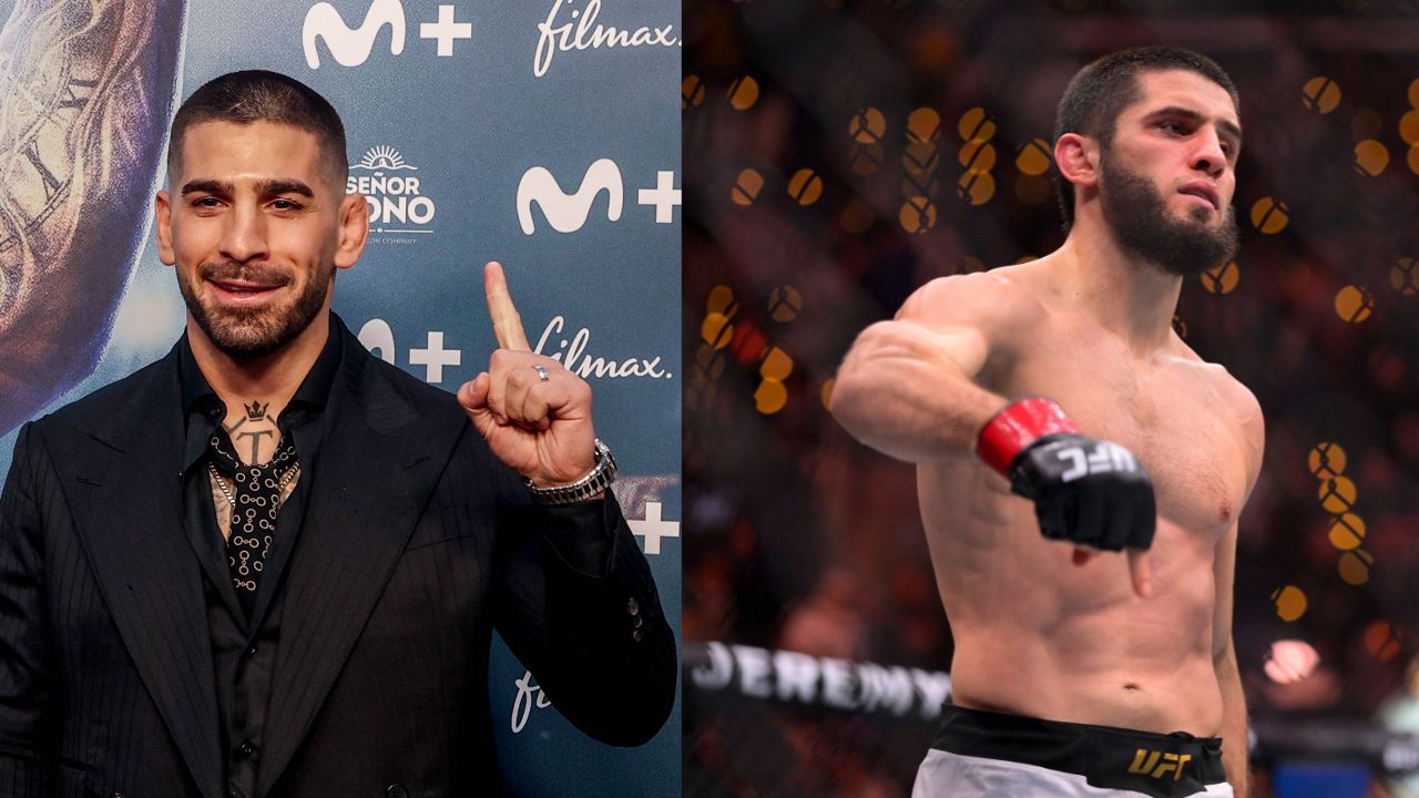 Ilia Topuria (L), Islam Makhachev (R)