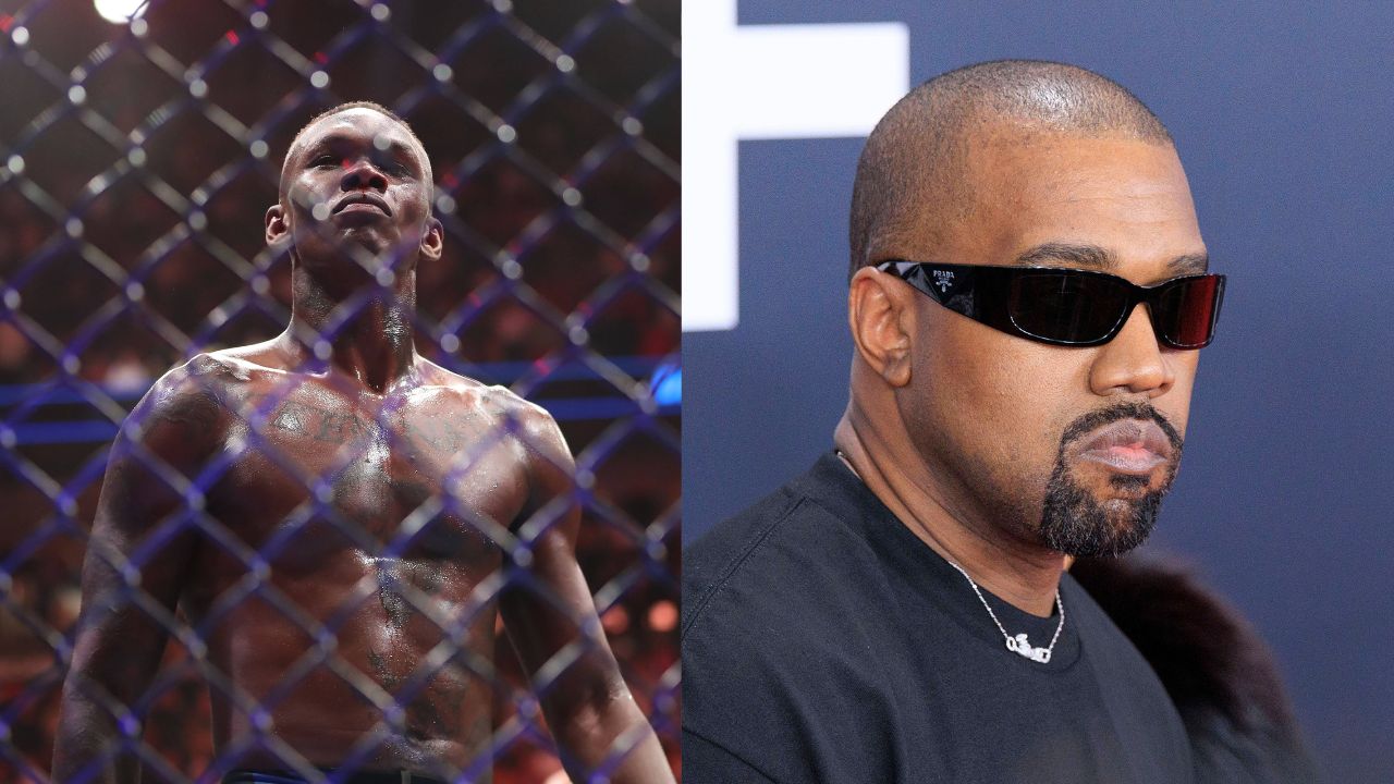 Israel Adesanya (L), Kanye West (R)