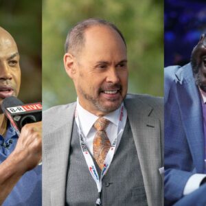 Charles Barkley(L), Ernie Johnson(Center), Shaquille O'Neal(R)
