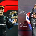 George Russell(L), Lewis Hamilton(R)