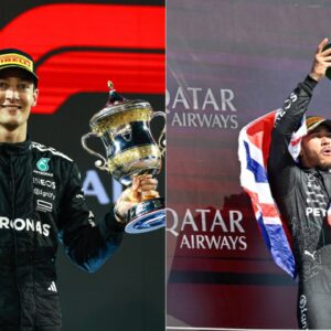 George Russell(L), Lewis Hamilton(R)