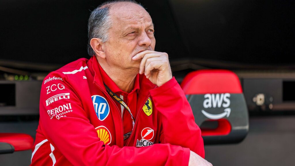 Frederic Vasseur of France and Scuderia Ferrari appears in the pit wall during Sprint ahead of the F1 Grand Prix of CHINA at Shanghai International Circuit
