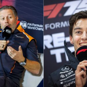 Zak Brown(L), George Russell(R)