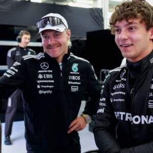 Valtteri Bottas (FIN, Mercedes-AMG Petronas F1 Team), 12 Andrea Kimi Antonelli (ITA, Mercedes-AMG Petronas F1 Team), F1 Pre-season Testing at Bahrain International Circuit on February 26, 2025 in Sakhir, Bahrain.