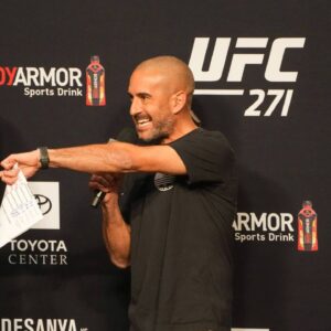 HOUSTON, TX - February 11: Jon Anik emcees at Toyota Center for UFC 271