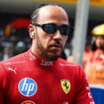Lewis Hamilton of Great Britain and Scuderia Ferrari looks on during the F1 Grand Prix of China at Shanghai International Circuit