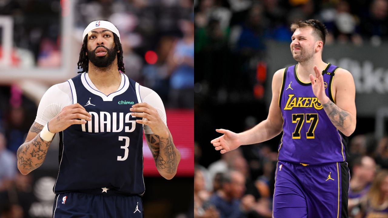 Anthony Davis(L) and Luka Doncic(R)
