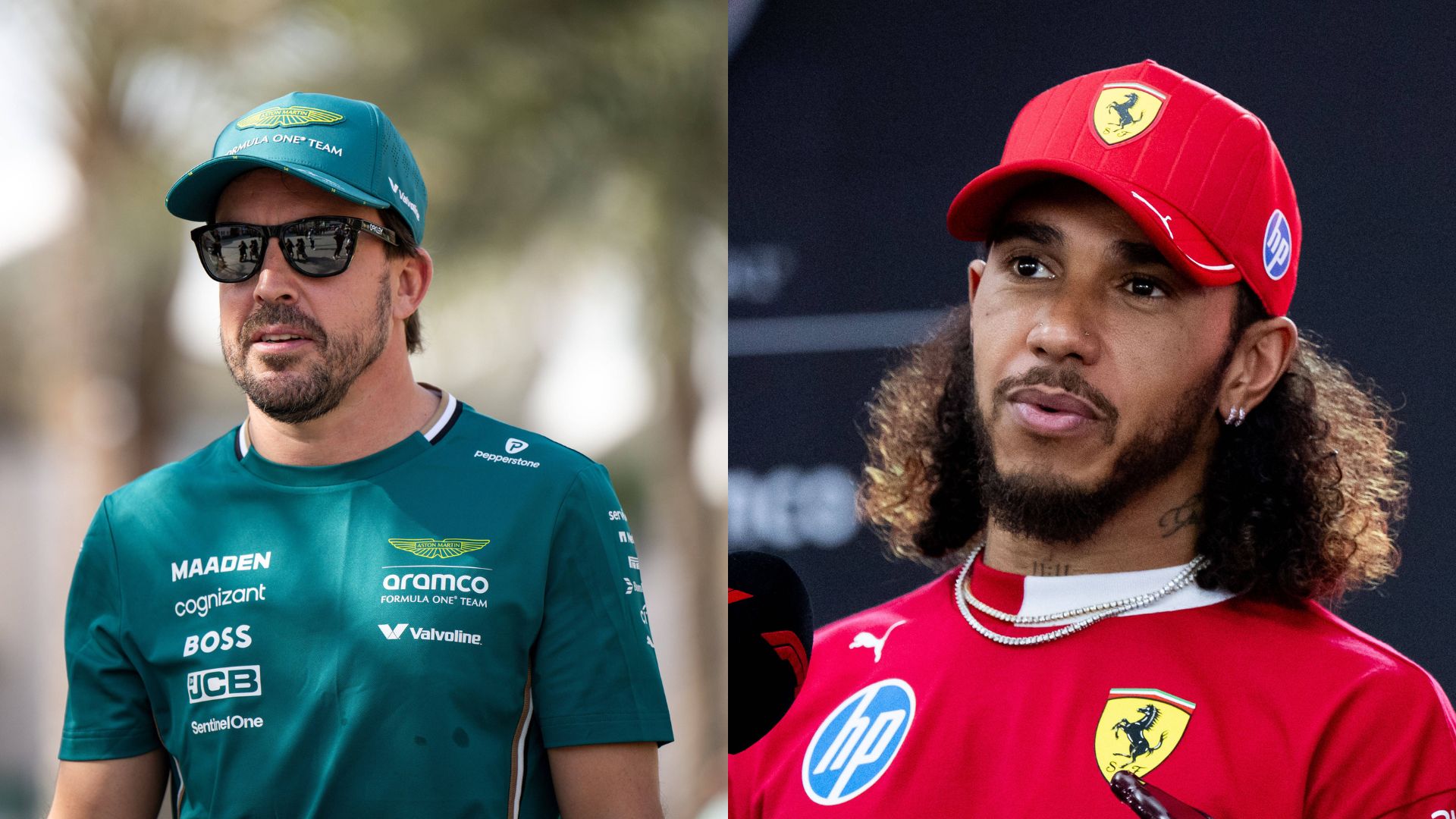 Fernando Alonso (L) and Lewis Hamilton (R)