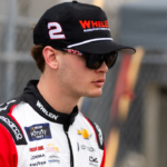 Feb 15, 2025; Daytona Beach, Florida, USA; NASCAR Xfinity Series driver Jesse Love (2) during qualifying for the United Rentals 300 at Daytona International Speedway. Mandatory Credit: Mark J. Rebilas-Imagn Images