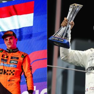 Oscar Piastri (L) and Lewis Hamilton (R)