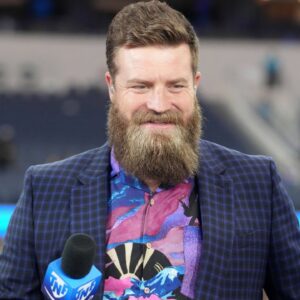Amazon Prime Thursday Night Football analyst Ryan Fitzpatrick during the game between the Los Angeles Rams and the New Orleans Saints SoFi Stadium.