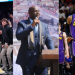 Stephen Curry (L), Magic Johnson (C), LeBron James (R)