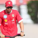 Qualifying Lewis Hamilton of Great Britain and Scuderia Ferrari looks on during qualifying ahead of the F1 Grand Prix of Bahrain at Bahrain International Circuit in Sakhir, Bahrain, on April 12, 2025