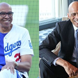 Mychal Thompson (L) and Kareem Abdul-Jabbar (R)