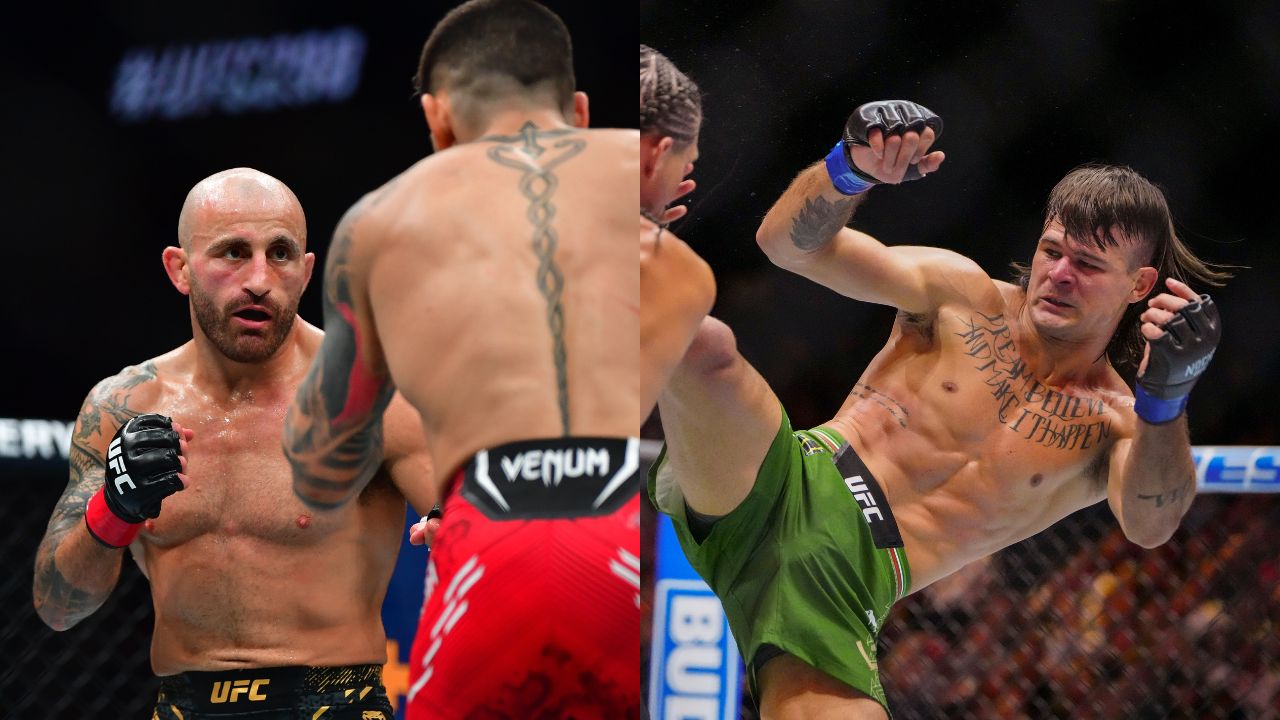 Alexander Volkanovski (L), Diego Lopes (R)