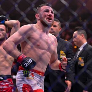 MERAB DVALISHVILI (19-4-0) of Tbilisi, Georgia defeats UMAR NURMAGOMEDOV (18-1-0) of Kizilyurt, Russia by unanimous decision (48-47, 48-47, 49-46) during UFC 311 at the Intuit Dome, Inglewood, California Inglewood USA