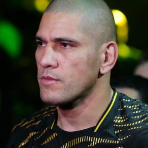 Alex Pereira (red gloves) prepares to fight Magomed Ankalaev (not pictured) during UFC 313 at T-Mobile Arena.