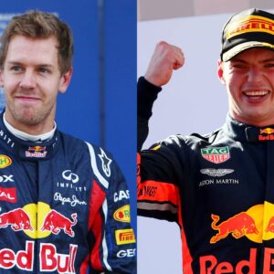 Sebastian Vettel (L) and Max Verstappen (R)