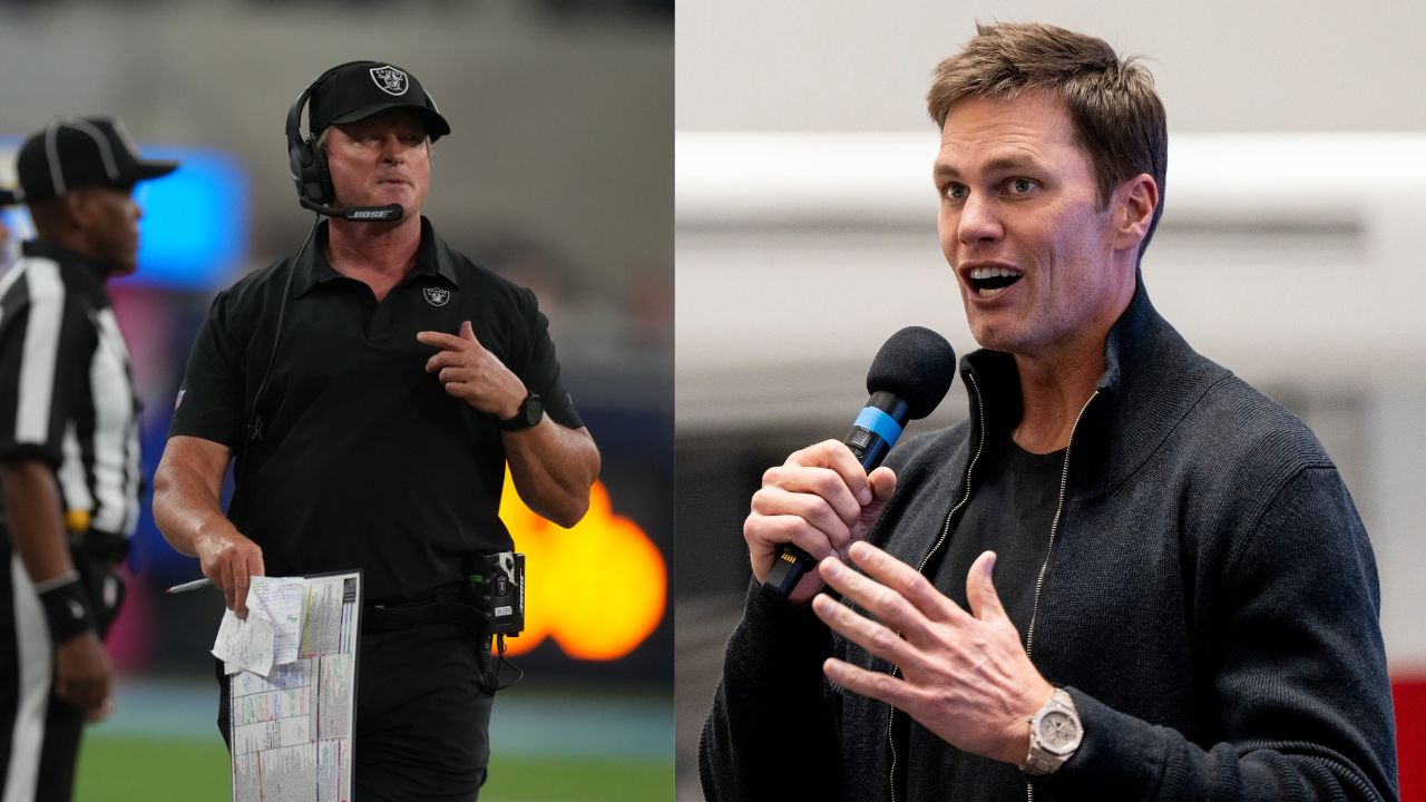 Jon Gruden and Tom Brady