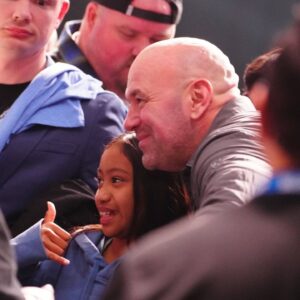 Dana White with the fans at Fontaine Bleu for PowerSlap 12 on March 7, 2025 in Las Vegas, NV, United States.