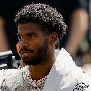 Colorado Buffaloes former player Shedeur Sanders before the spring game at Folsom Field.