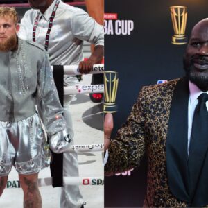 (L) Jake Paul (R) Shaquille O'Neal