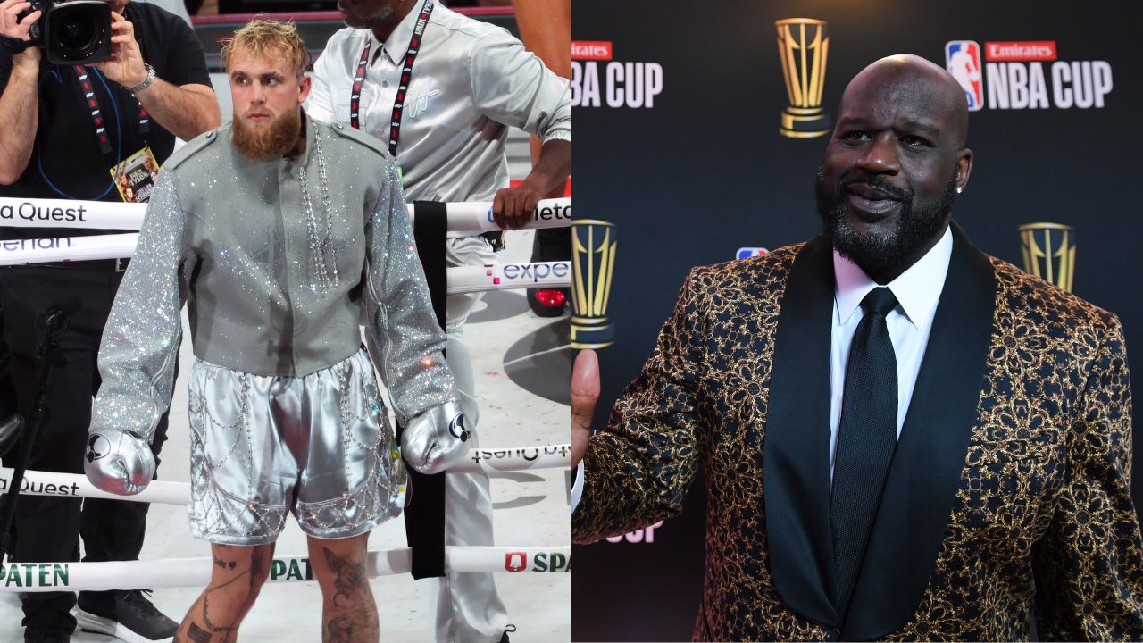 (L) Jake Paul (R) Shaquille O'Neal