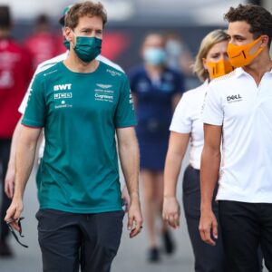 VETTEL Sebastian (ger), Aston Martin F1 AMR21, NORRIS Lando (gbr), McLaren MCL35M, portrait during the Formula 1 Ooredoo Qatar Grand Prix 2021, 20th round of the 2021 FIA Formula One World Championship
