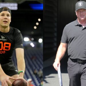 Riley Leonard and Jon Gruden