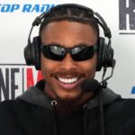 Minnesota Vikings receiver Justin Jefferson on the ESPN radio set on radio row at the Super Bowl LIX media center at Ernest N. Morial Convention Center.