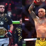 Islam Makhachev (L), Charles Oliveira (R)